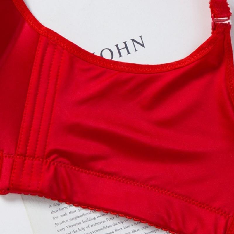 Fat Girl's No-rim Cross-gathering Plus-size Underwear with Adjustable Shape and Beautiful Back Large Cup and Side-breasted Bra