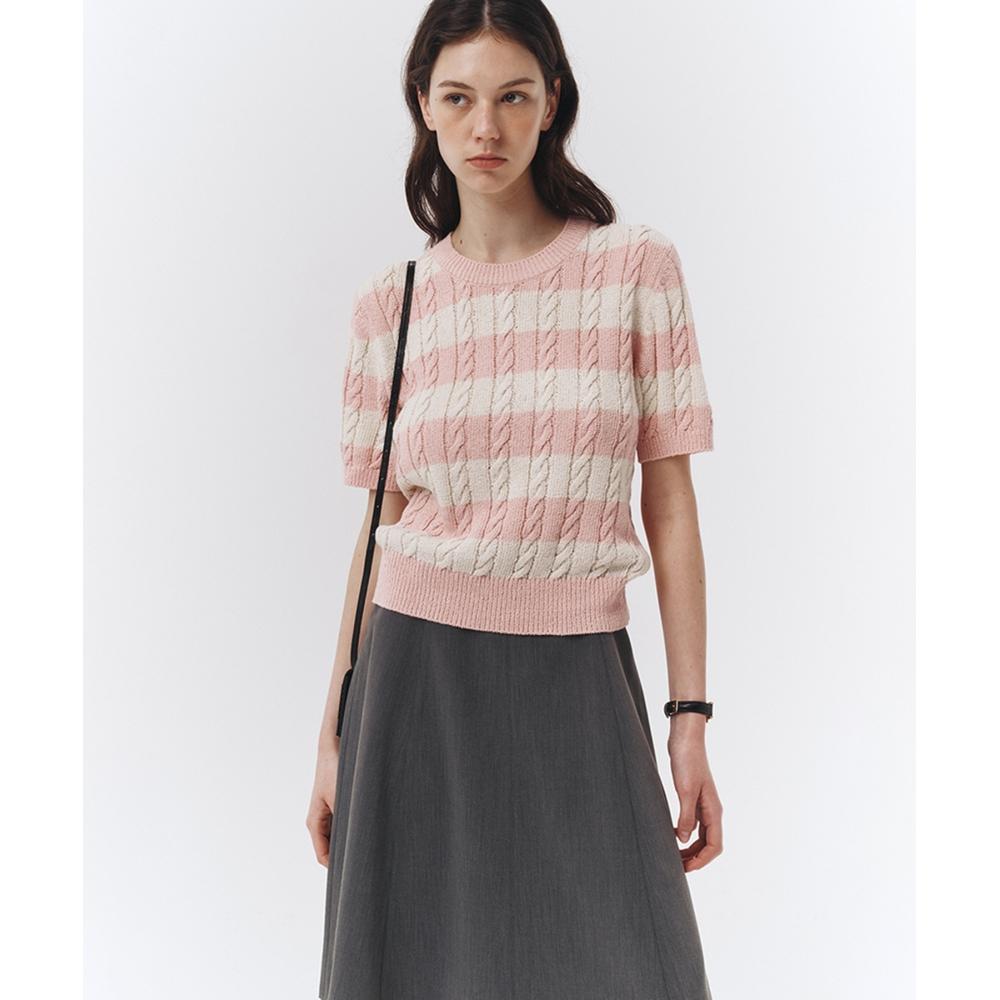 

DUNST FOR WOMEN SUMMER COTTON CABLE KNIT SOFT PINKUDSW3B225P1