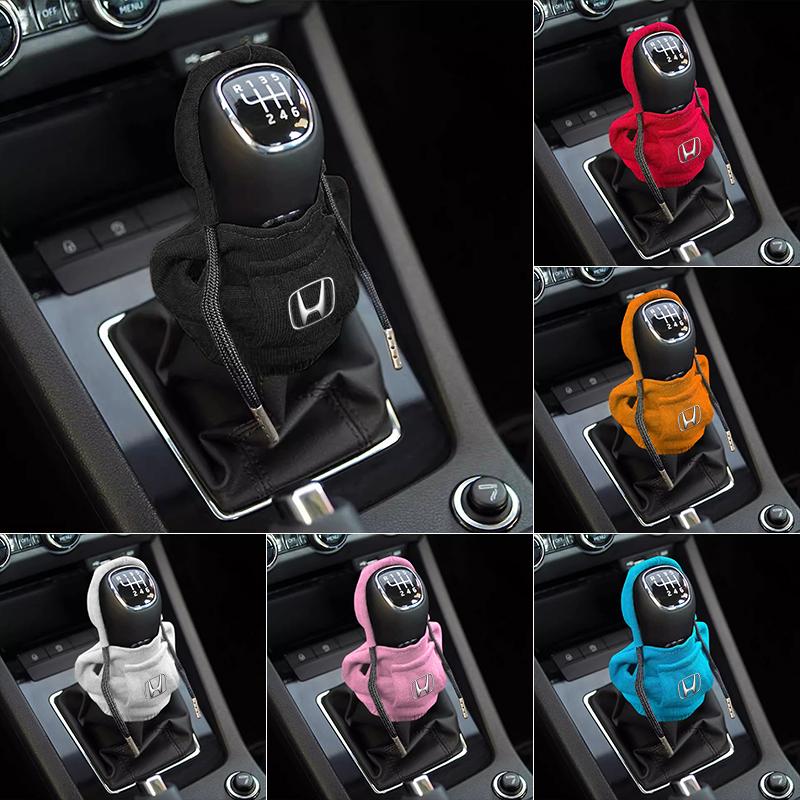 1Pcs Car Gear Lever Hood Small Sweater Decoration Gear Lever Hoodie Car Styling For Honda Fit Mugen Insight Type S R VTEC DOHC Modulo Vezel Legend Si