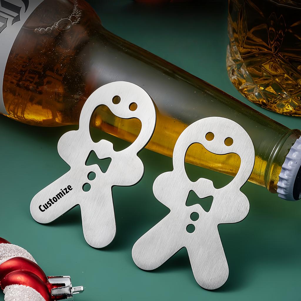 30pcs Gingerbread for Man Beer Bottle Openers, Adorable Cartoon Design, Parties , Christmas Gifts 30 Count, Holiday Gift Item, Playful Accessory