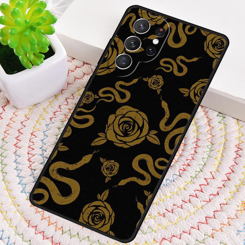 Fashion Snake Flower Phone Case for Samsung Galaxy Note 10 Pro S26 Ultra S23 S24 FE S25 S21 S22 PLUS Shockproof Cove
