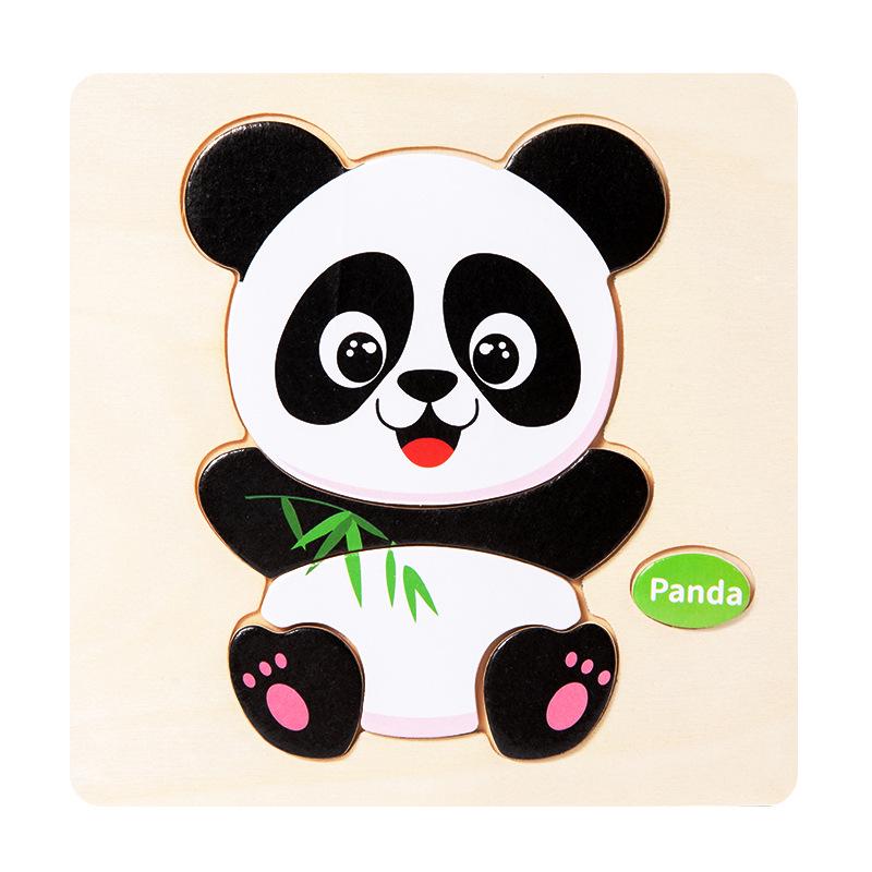 Children's 3D Wooden Animal & Transportation Shape Puzzle for Early Education