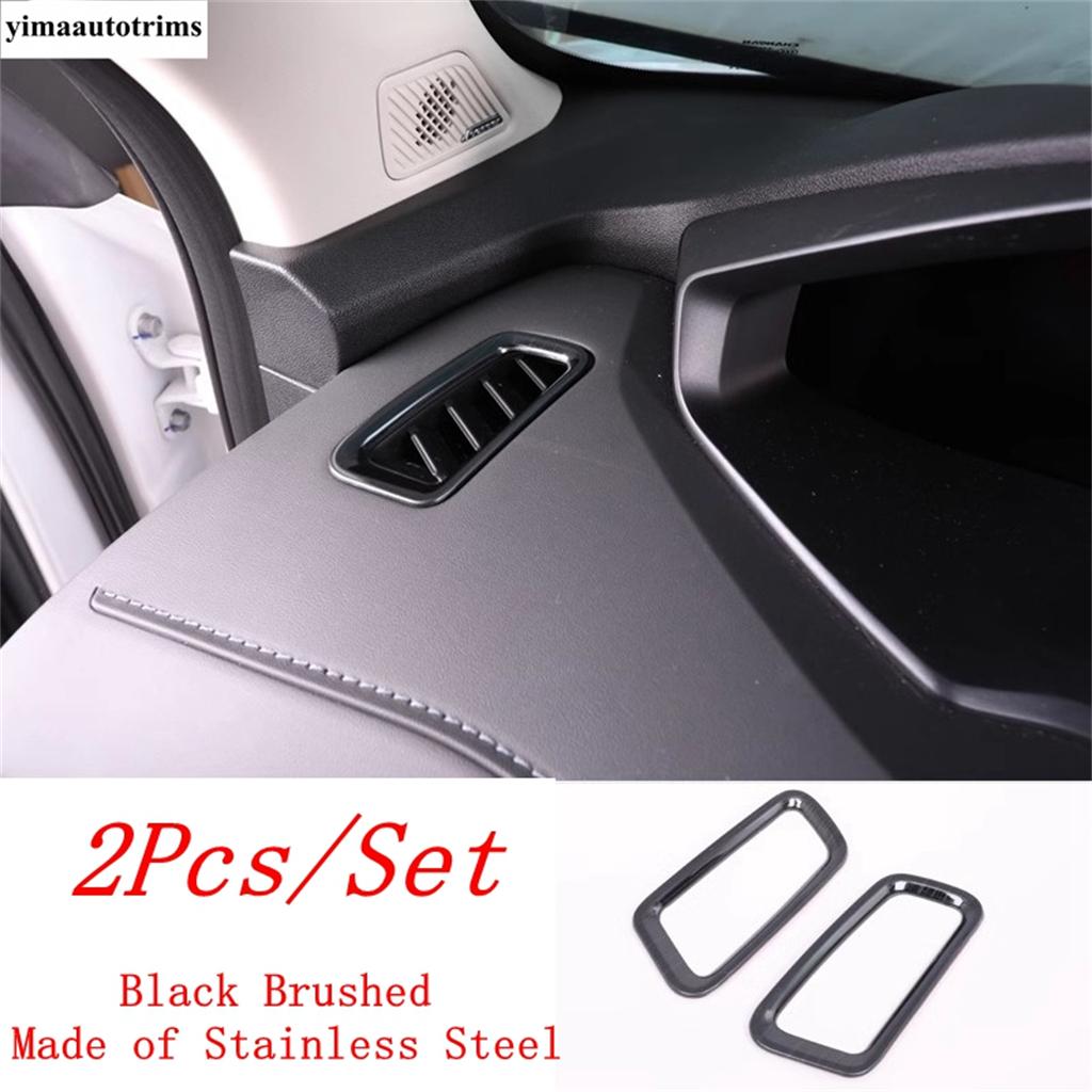 For Changan Cs55 Plus  - 2024 2nd Car A Pillar Air AC Conditioning Outlet Frame Decorative Stickers Cover Trim Accessories Black Brushed