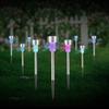10PCS LED Lawn Lamp Solar Panel LED Spike Spot Light Lawn Light Landscape Garden Path Lawn Solar Lamps Outdoor Grounding Light