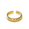 Mittelalterliches Gold-Rautenmuster Französischer Retro Offener Ring Nischen-Design Personalisiertes Leichter Luxus Blinken High-End Accessoires
