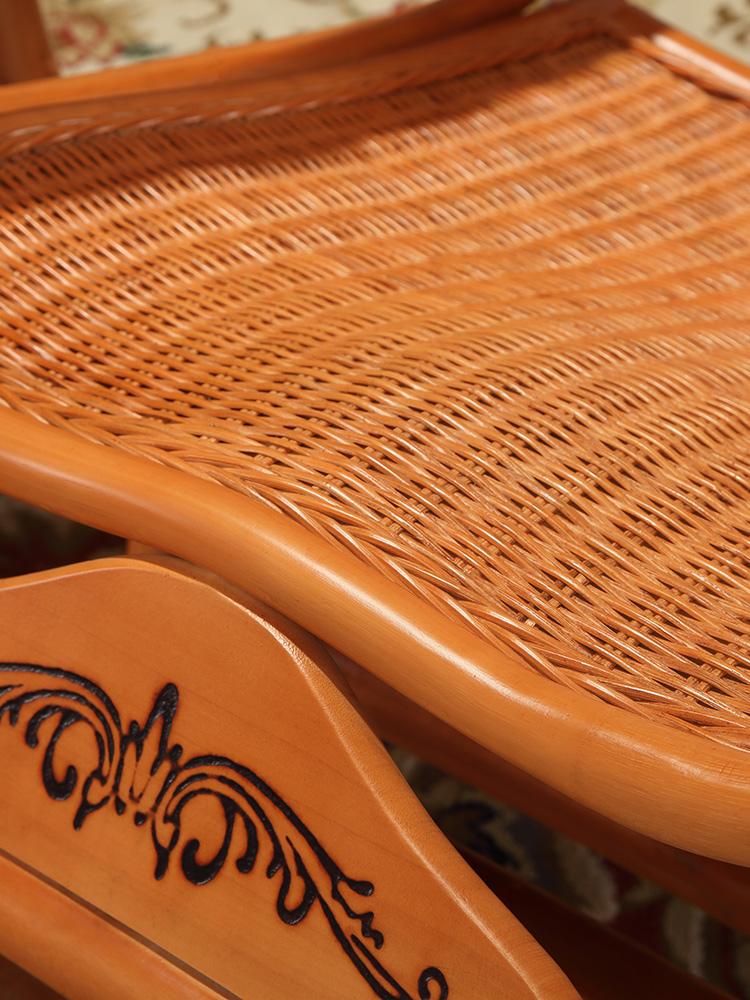 Deluxe Rocking Chair Rattan Wicker Furniture Indoor Living Room Glider Recliner Modern Rattan Leisure Chair