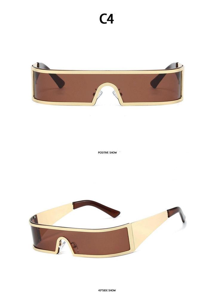 Futuristic Integrated Mirror Design Sunglasses – Trendy European & American Street Style Sun Protection.