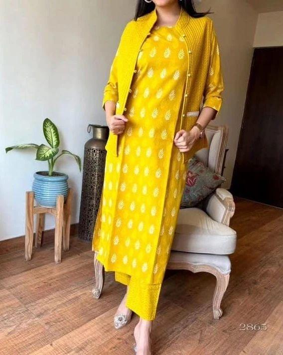 Party Wear Bollywood Winter Wear Kurta Pant Jacket Indian Women Party Wear Kurti Dress