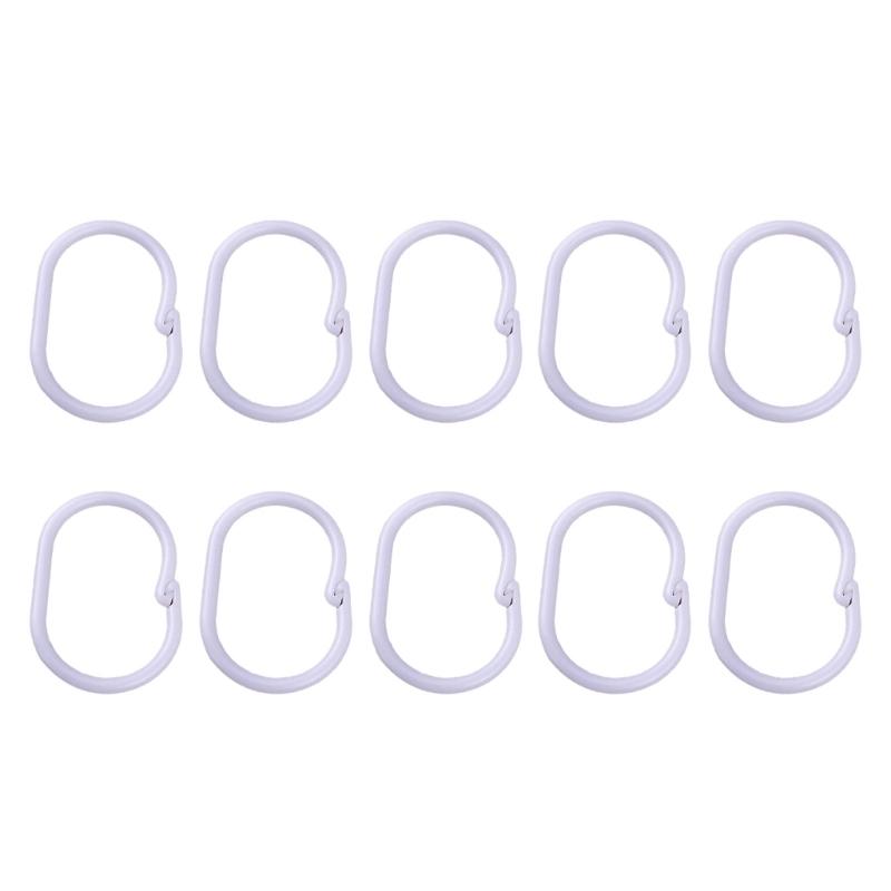 100pcs Smooth Sliding Shower Hooks With Locking Mechanism Waterproof Snap Lock Rings Bathroom Curtain Rod Attachments