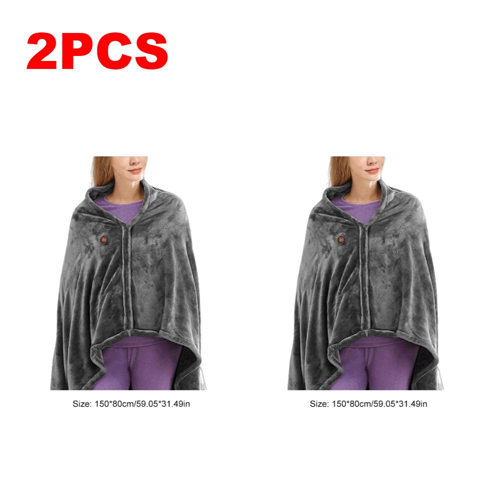 Electric Heating Blanket Velvet USB Heated Blanket Shawl Winter Wearable Heated Blanket Winter Warm Shawl For Outdoor Home Offic