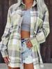 European & American Women's Mid-Length Plaid Shirt Jacket - Versatile & Casual 2025 Edition