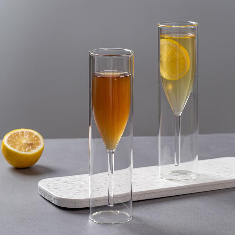 Transparent Double-Layer Glass Champagne & Cocktail Cup