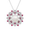 Gold-Plated Korean Style Luxury Freshwater Pearl Necklace with Zirconia Stamen Pendant