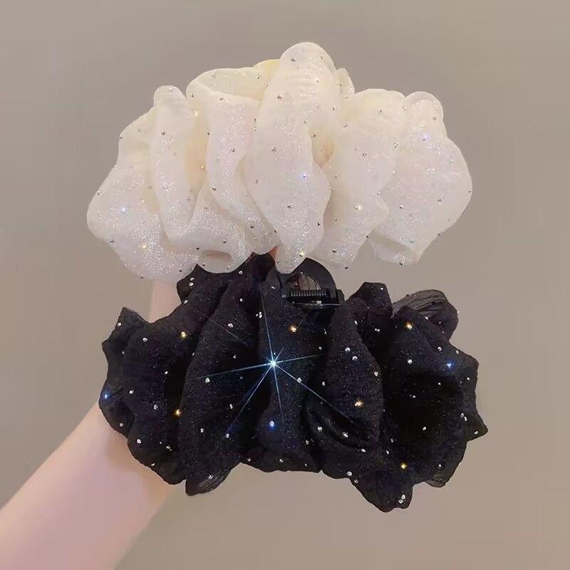 Retro Large Butterfly Clouds Mesh Hair Clips Ponytail Shark Grab Clip Girls Gift Hair Accessories