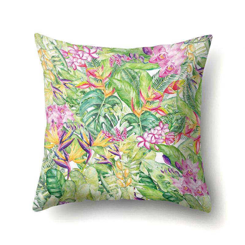 Polyester Pillowcase Plant Fresh Car Decoration Home Printed Pillowcase Sofa Cushion Cover