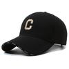 Fashion Hat Men and Women New Breathable Korean Tide Outdoor Baseball Cap Letters Embroidery Big C Sun-shading Staircase Cloth Duck Tongue Cap