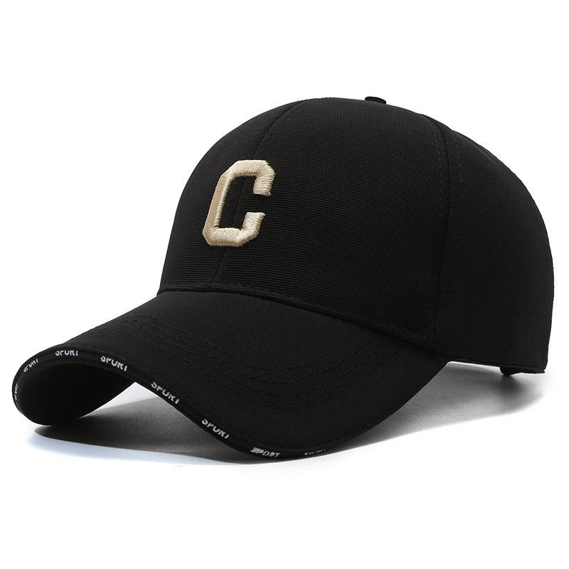 Fashion Hat Men and Women New Breathable Korean Tide Outdoor Baseball Cap Letters Embroidery Big C Sun-shading Staircase Cloth Duck Tongue Cap