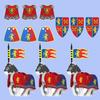 MOC Medieval Building Blocks Character Accessories Shields Armor Vests Warhorses Flags Set Mounts Toy Gifts Compatible Bricks