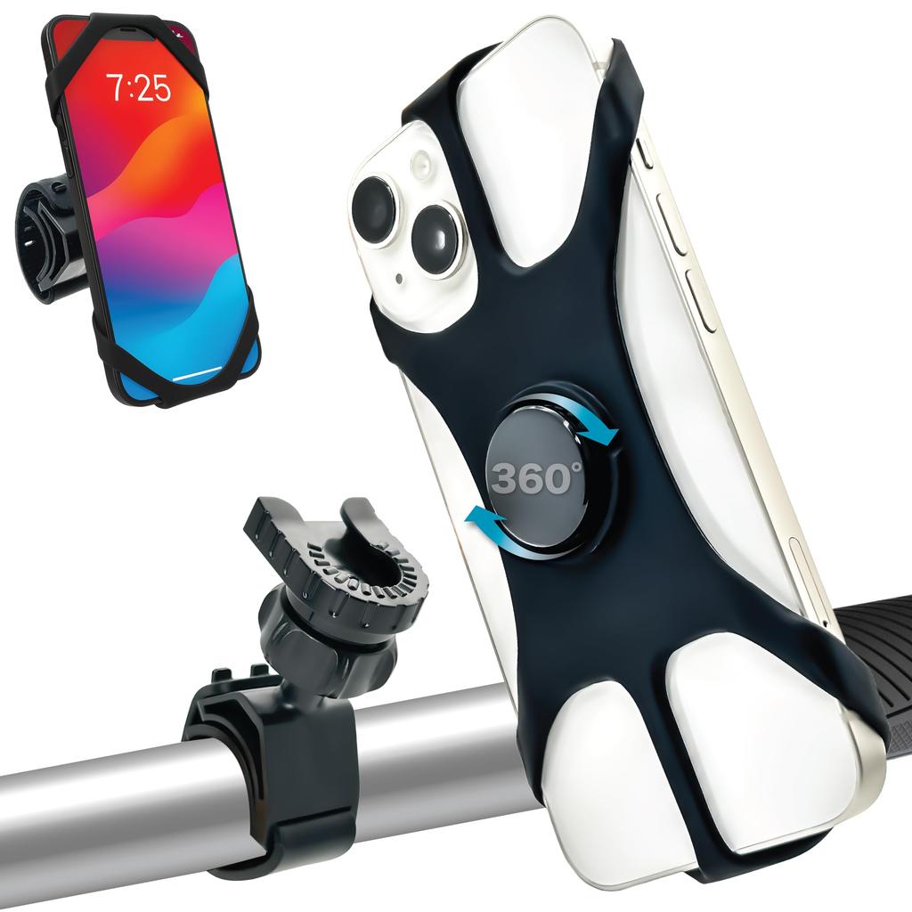 KARRIOR Bicycle Smartphone Holder Smartphone Phone Holder with Silicone Ball Adjustable Compatible with Road and Drop Vibration Strong Compatible with
