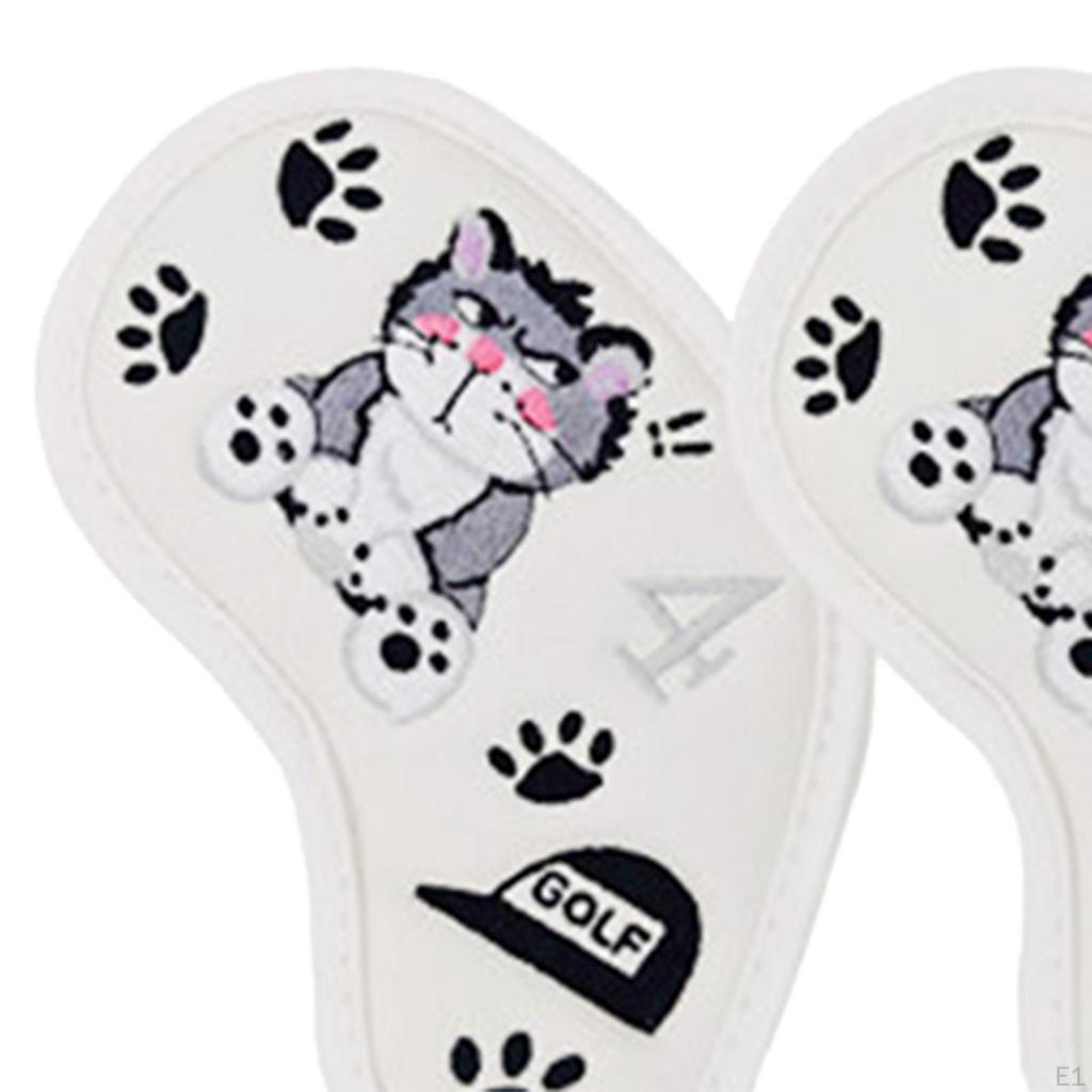 9Pcs PU Golf Iron Covers Set Outdoor Sports for Golfers Club Headcover