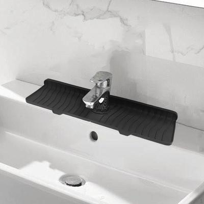Silicone Faucet Mat Handle Drip Catcher Tray Waterproof Raised Grooves On The Surface Sink