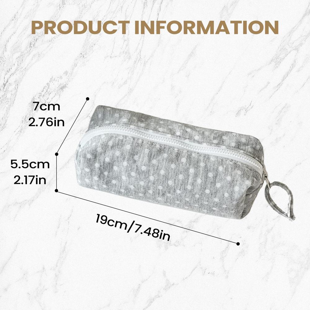 Portable Pencil Bag for Students Large Capacity Dot Pencil Case Large Capacity Fashion Stationery Organizer Zipper Makeup Bag белый
