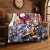 Digimon Adventure Angewomon Agumon Dibujos Animados Manta de Franela Suave Cálida Manta de Tiro para Dormitorio Sala de Estar Cama Viaje Picnic