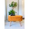Hornbeam Wooden Leg Orange Pofidik Tedy Handmade Oval Pouf Bench Chair
