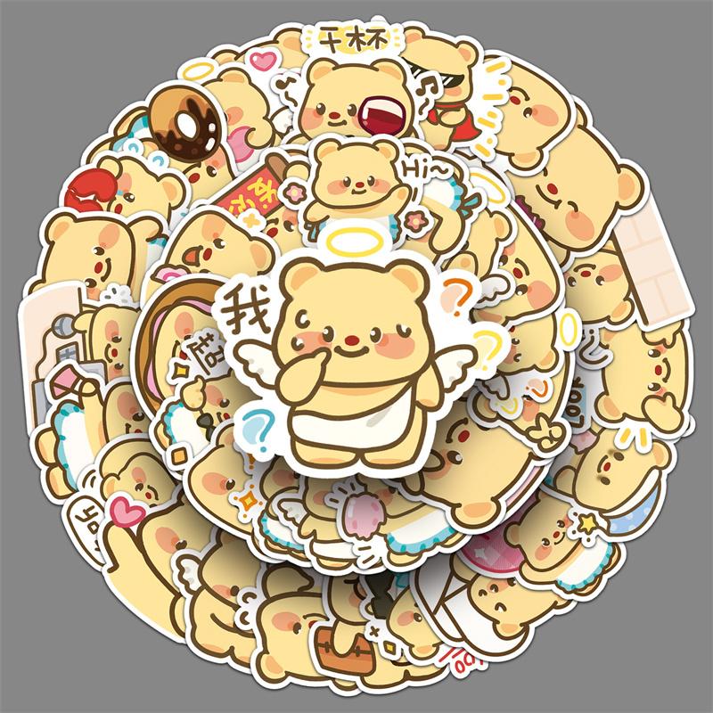 50 Butterbear Stickers Cartoon Cute Stickers