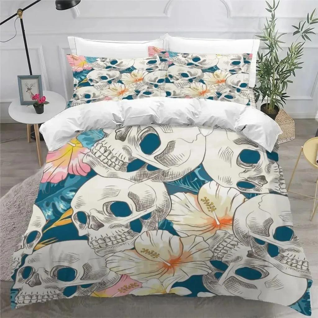 Beauty Gothic Sugar Skull Angels Demons 3D NEW Duvet Cover Pillowcase Bedding Set Adult Boy Bedroom Children Single Double Large