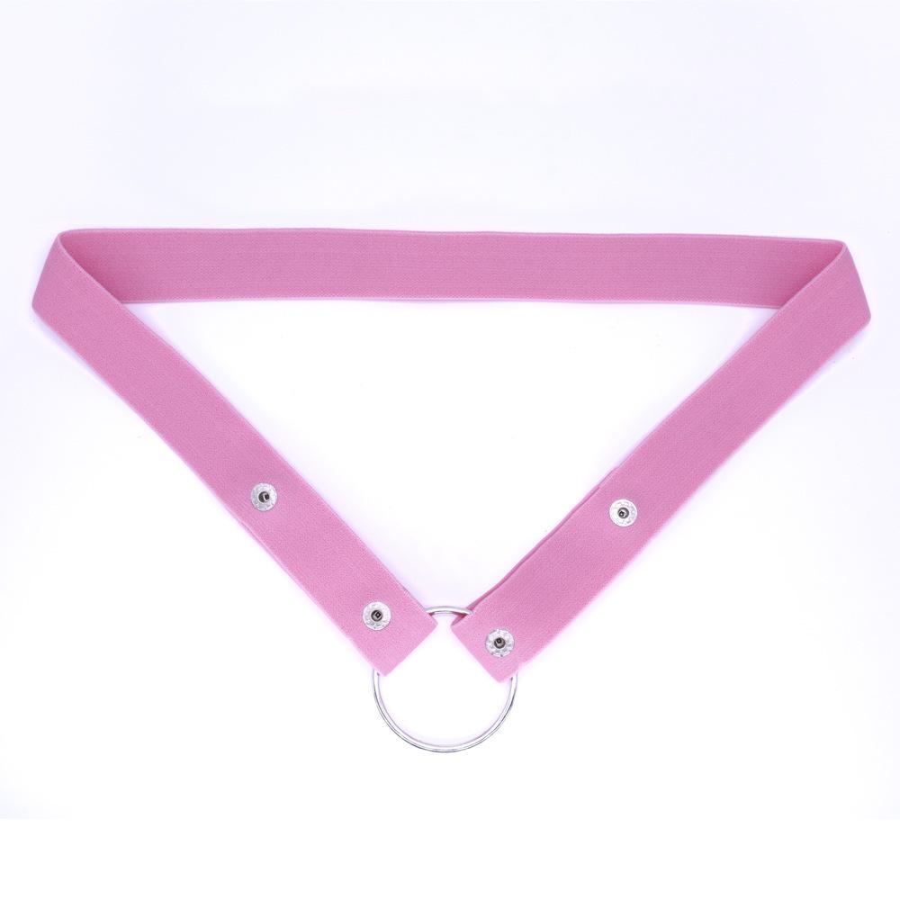 Elastic Adjustable Men's Chastity Strap with Three-Way Binding and Waist Belt