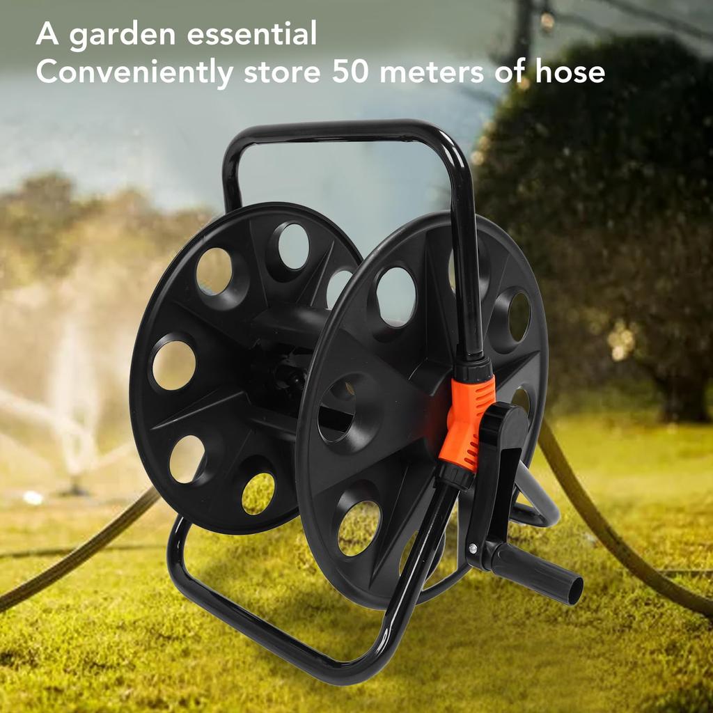 Garden Hose Water Hose Reel Cart for Water Holds 50m Durable Pipe Garden and Outdoor Hose Storage Rack Reel, 1/2-Inch Pipes, Hose, Organizer,