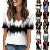 Damen T-Shirts mit V-Ausschnitt, kurzärmelig, Oberteile, modisch, lässig, bedruckt