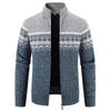 Men's Autumn/Winter Zipper Cardigan: Plus Velvet, Thickened Knit Sweater with Stand Collar - Handsome Style