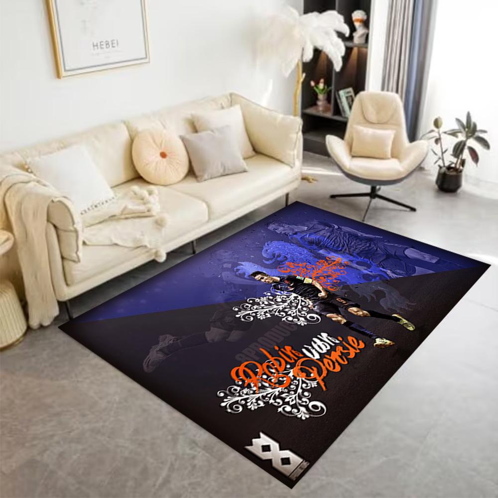 Football Player Action Area Rug Design for Study room Entryway Dining Room Balcony Antislip Carpet Decorate Offices Best for Christmas