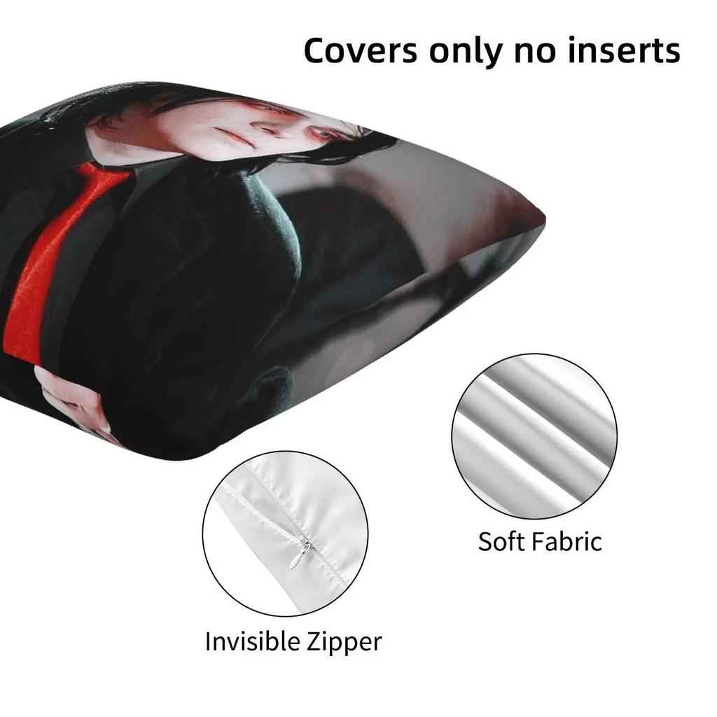 Gerard Way Mcr 2 Pcs Square Pillowcase Pillow Cover Cushion Zip Decorative Comfort Throw Pillow For Home Car