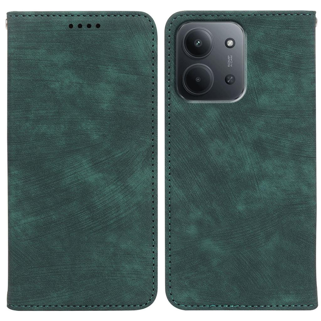 For Xiaomi Redmi 15C 5G (EU) (173mm)/15C 4G (EU) (173mm) Case Strong Magnetic Leather Wallet Phone Cover with Striped Texture