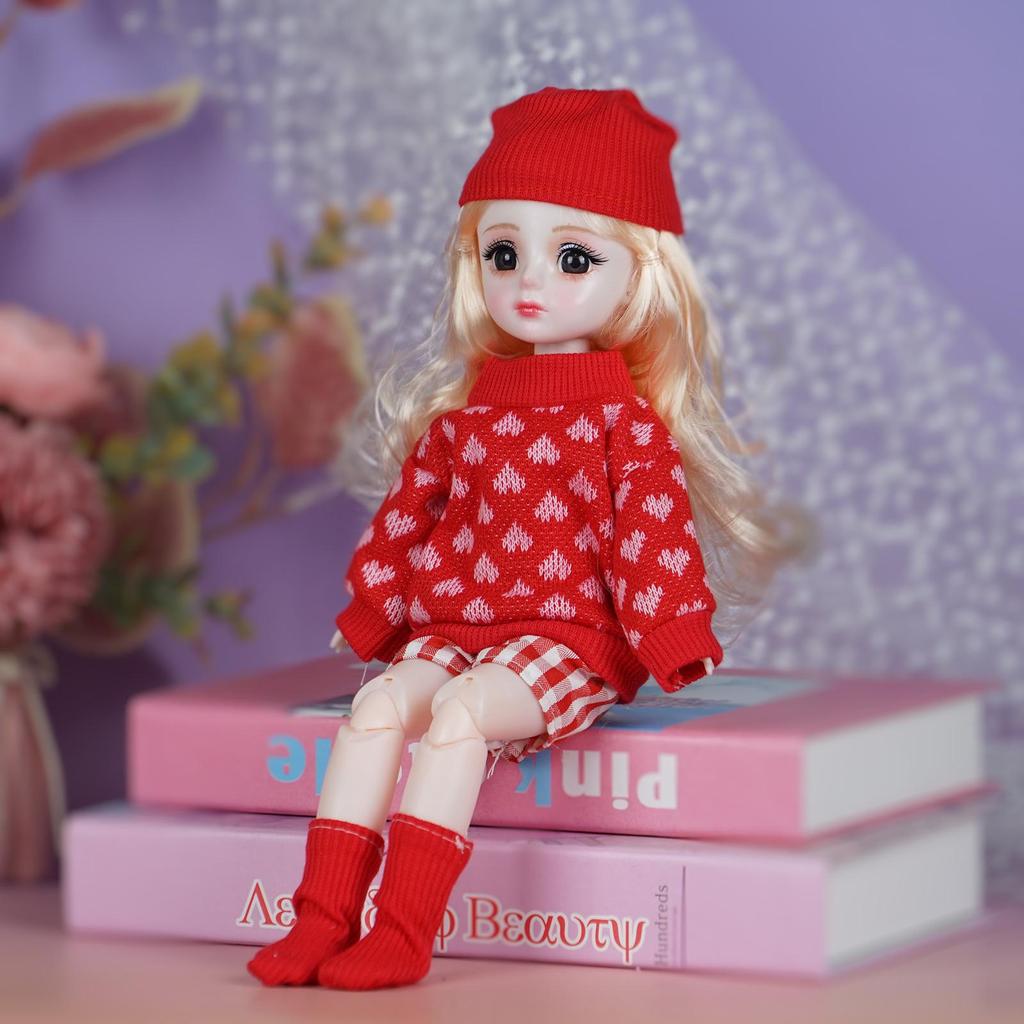 30cm Princess Doll Gift Set with Replaceable Clothes and Play House