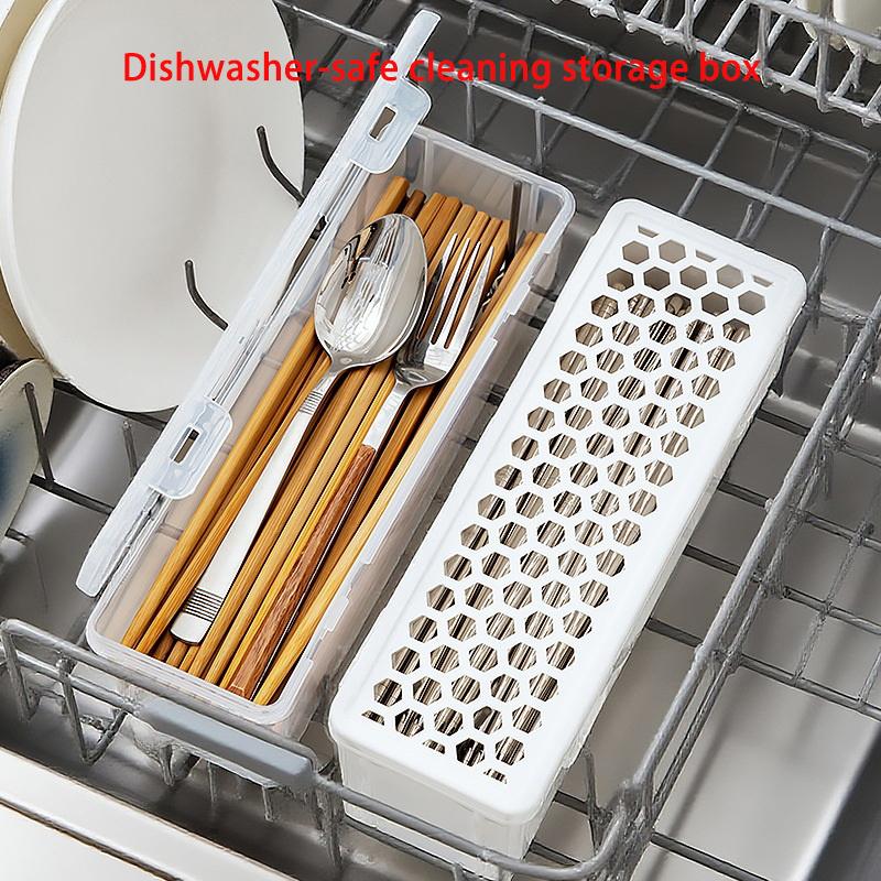Dishwasher Cutlery Knife And Fork Chopsticks Cleaning Storage Box Double-Sided Hollow Pacifier Chopsticks Spoon Cleaning Box