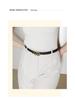 Women's Black Slimming Genuine Leather Belt with Bamboo Buckle