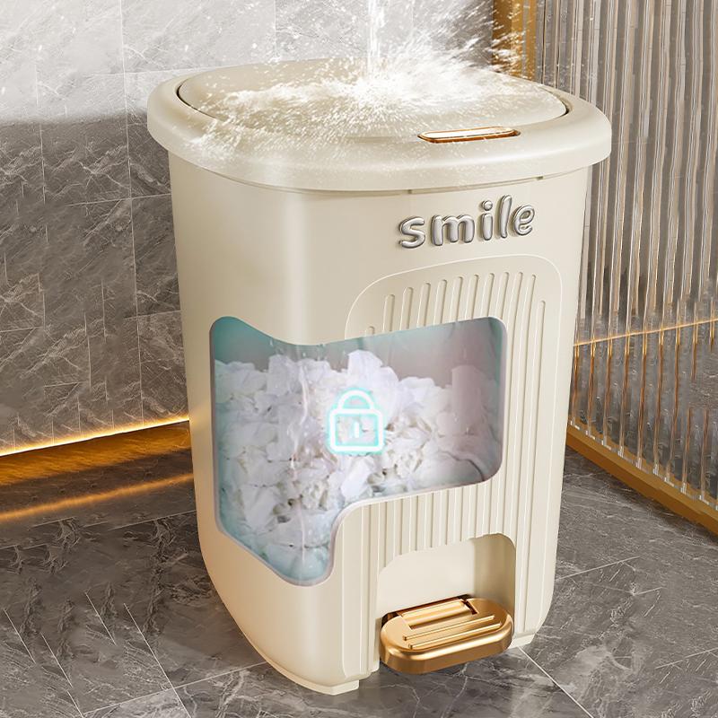 Trash Can With Lid Kitchen Standing Trash Can Large-Capacity Bin Dustbin Bathroom Bucket Toilet Wastebasket Household Items