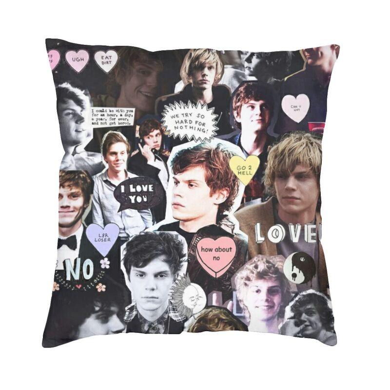 Cool Actor Star Movie Evan Peters Square Throw Pillow Case Decoration 3D Double Side Printed Cushion Cover for Car