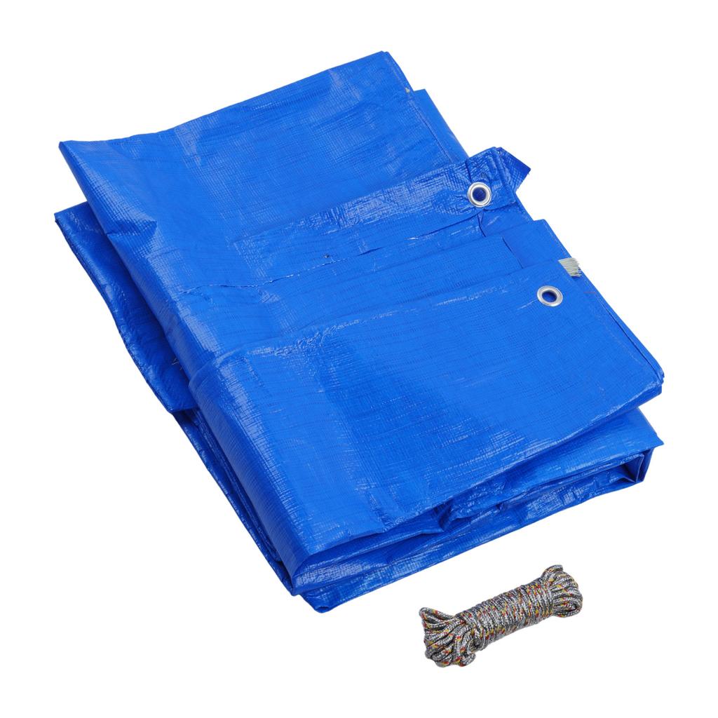 Water Resistant Plastic Tarp Double Layer Design Outdoor Rain Shelter Cover For Camping Picnics Weatherprevent Rain Tarp