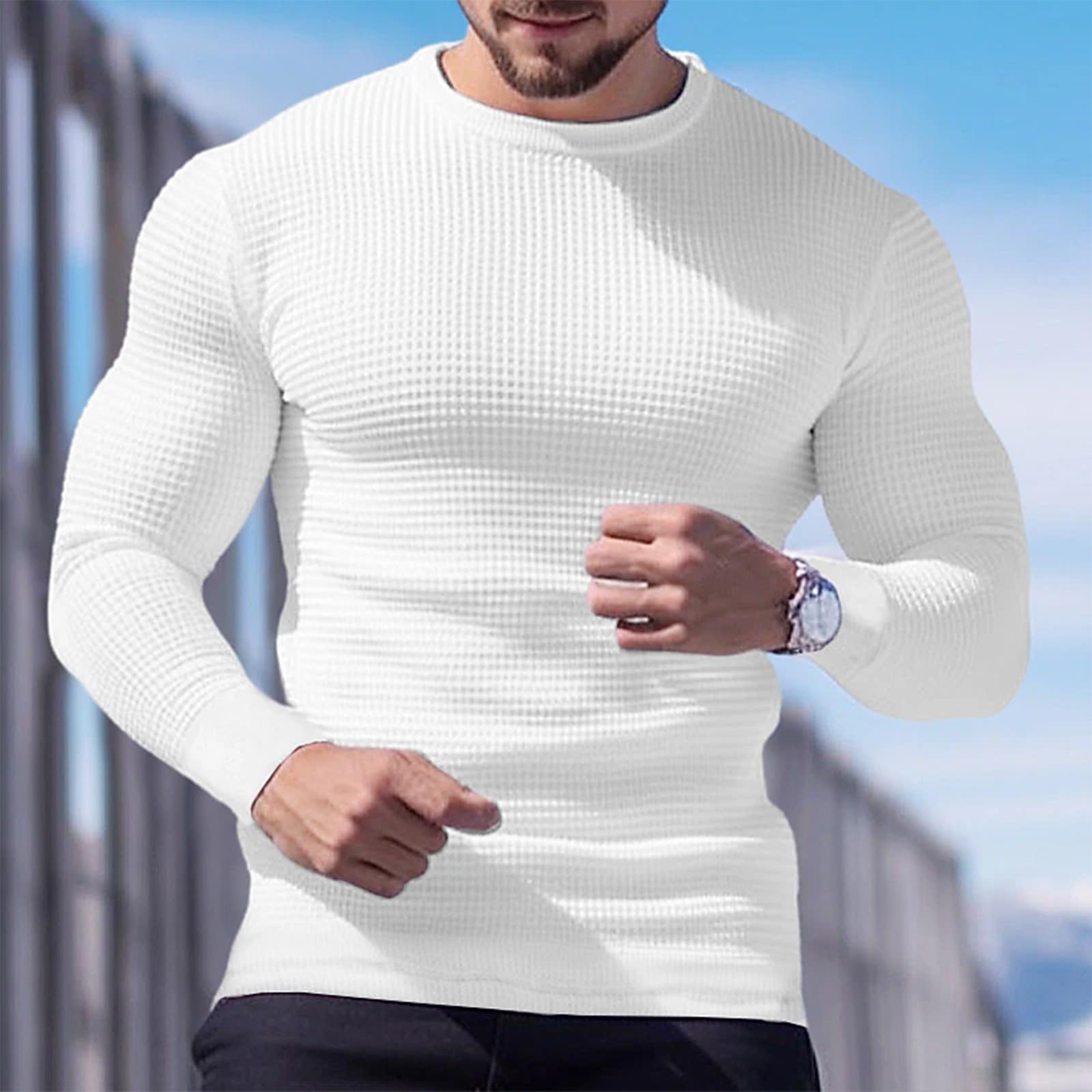 

Shoulder Sleeves Men S Long Sleeved Patchwork T-Shirt Casual Top XL белый