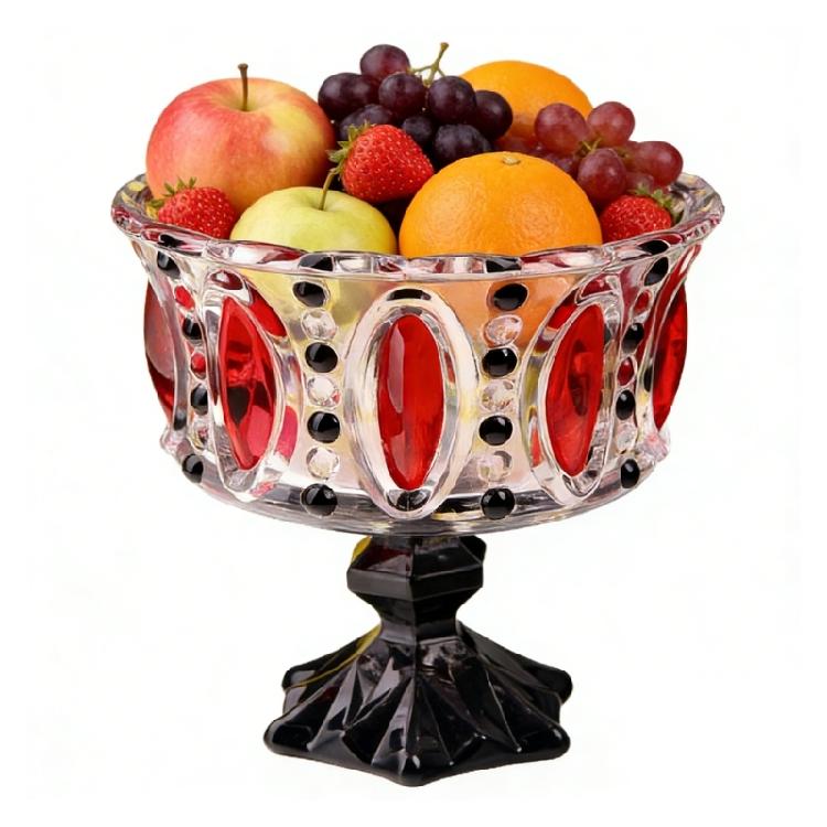 

Footed Glass Serving Bowl Perfect For Table Decoratin Serving Dish With Elevated Base for Fruits And Sweet Treat 1