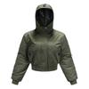 Womens Cargo Hooded Cotton Coat Solid Color Thick Fall Winter Outerwear S-XXL