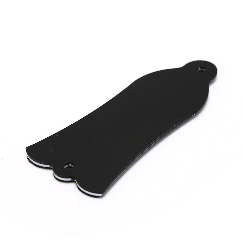 2 Holes Bell-Shaped Pvc Truss Rod Cover Plate Scroll Plate For Guitar Black