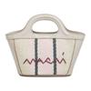 Tropicalia Striped Pattern Embossed Detail Detachable Shoulder Strap Jute Shoulder Tote Bag Micro Women Handbags BMMP0067Q7P8181ZO858