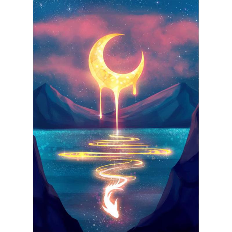 Full RoundCartoon Moon Diamond Embroidery Mosaic Embroidery 5d Diy Diamond Painting Home Decor Explosion New