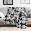 Shigaraki Collage Black and White Version Throw Blanket Cozy Napping Blanket Gift for Mom Dad